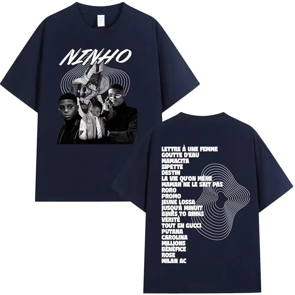 Rapper Ninho Jefe Graphic T-shirt Hip Hop Pop Music Fashion Oversized T-shirts Men Women Casual Cotton O-Neck T Shirt Streetwear