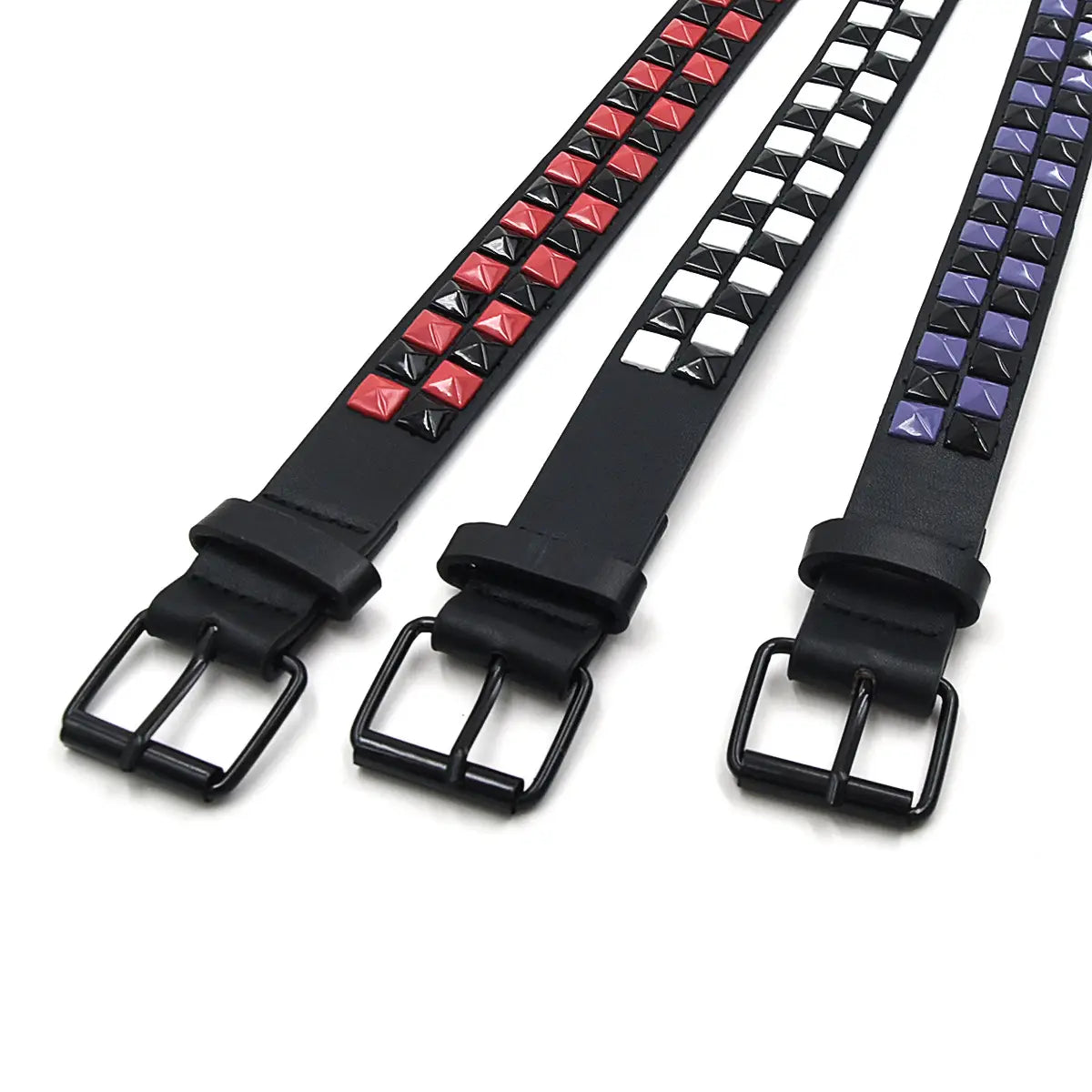 Purple Rivet Punk Women’s Belt Hip Hop Y2k Jeans Accessories Girdle Fashion Trend Pu Leather Pin Buckle Waistband Unisex