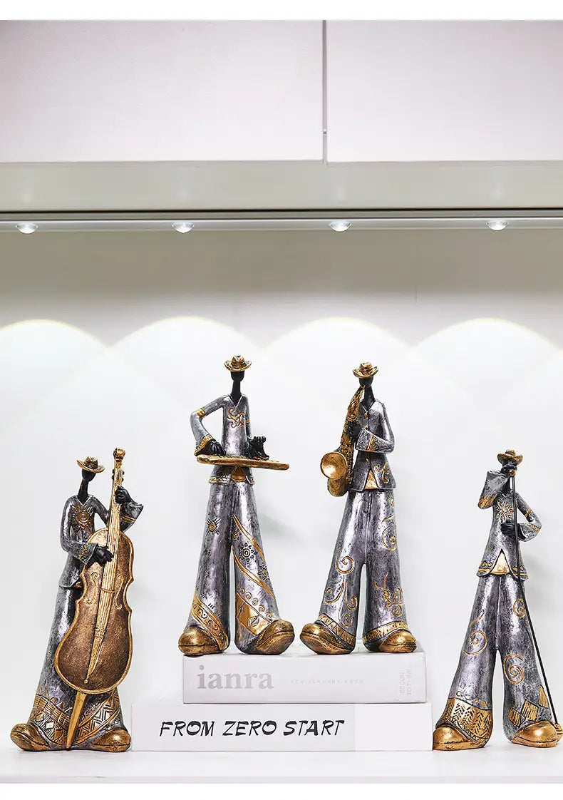 Creative American Band Decoration Musical Instrument Model Living Room Porch Study Nordic Arts And Crafts Statue Sculpture Home