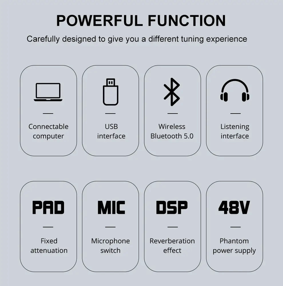 LEUS F4X Audio 4 Channel Sound Mixer With Dual UHF Wireless Microphone DJ Console Mixing for karaoke Party PC Studio Recording