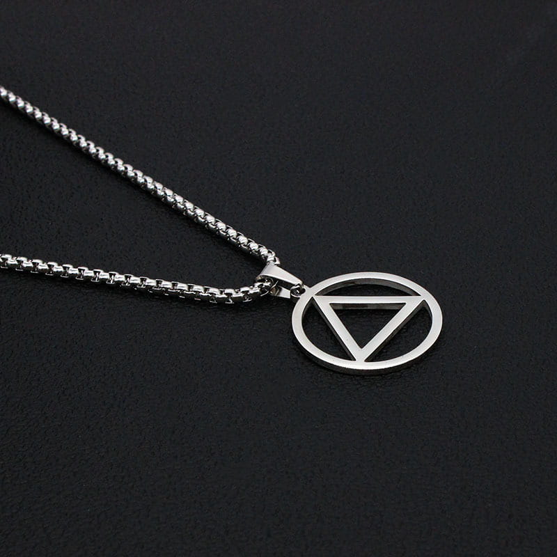 hiphop rap male and female hipsters Eminem the same style of iron triangle necklace titanium steel pendant hanging accessories