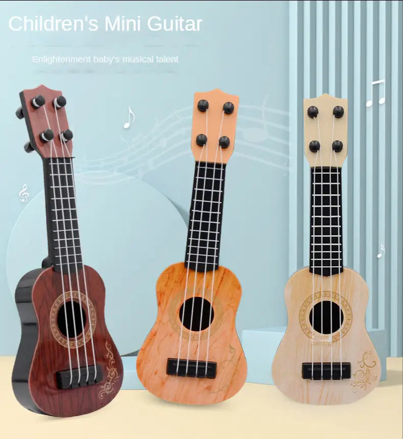 Mini Guitar 4 Strings Classical Ukulele Guitar Toy Musical Instruments for Kids Children Beginners Early Education Small Guitar