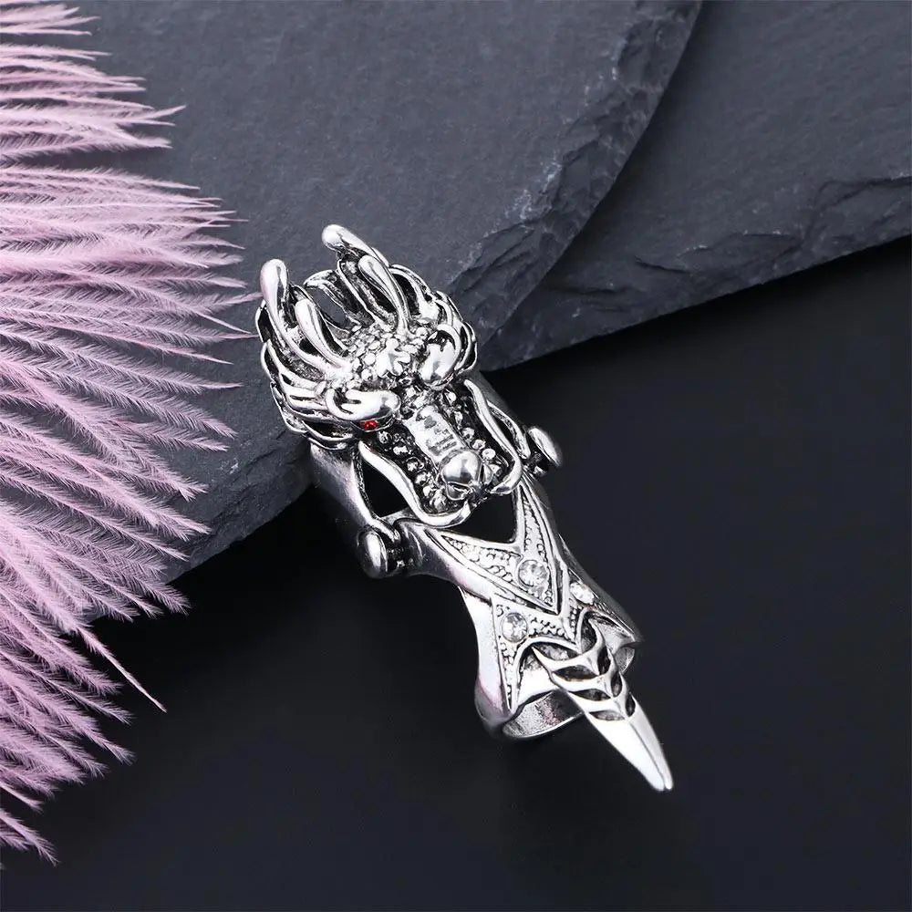 Hip Hop Punk Adjustable Finger Ring Skull Claw Ring Male Female Korean Style Ring Dragon Ring Knuckle Ring Fashion Jewelry