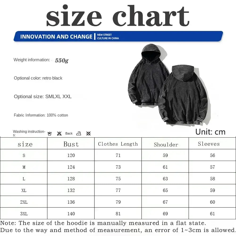 Y2K Washed Hoodies Vintage Cotton Women Men Skull Cross Print Hooded Sweatshirts Oversize Hip Hop Male Pullover Winter Clothes