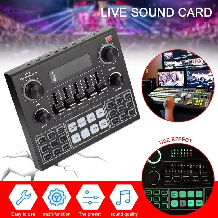 V9 Sound Card Sets Pro USB Microphone Webcast Live 12 Electric Sounds Broadcast Phone Computer audio interface Studio Recording