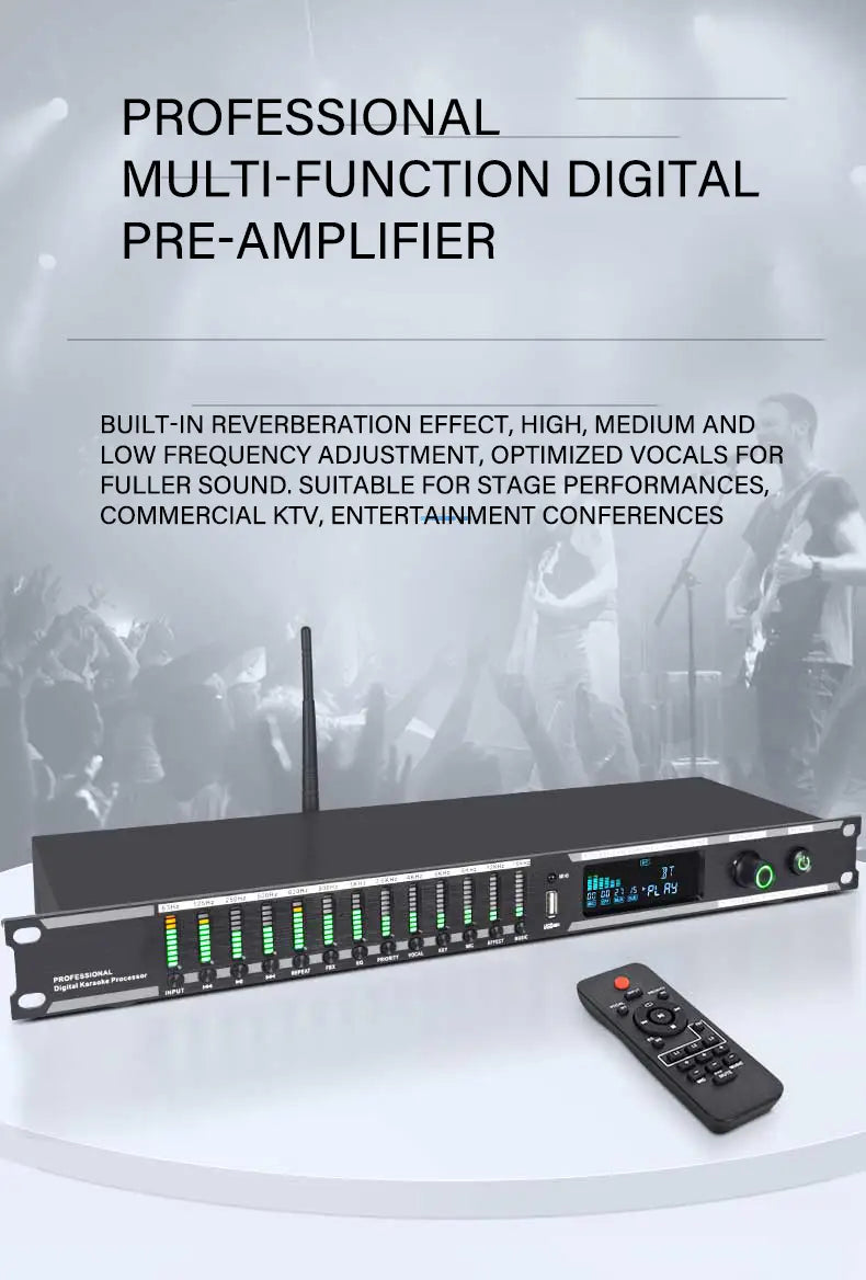 Professional home pre-stage effector microphone KTV digital reverb USB Bluetooth howling Kara processor
