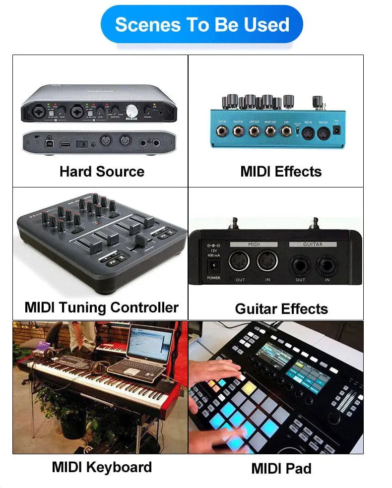 MIDI THRU To TRS Box Is Convert MIDI Five-pin DIN Interface Into TRS Interface Convert One MIDI Input Into Five TRS Outputs