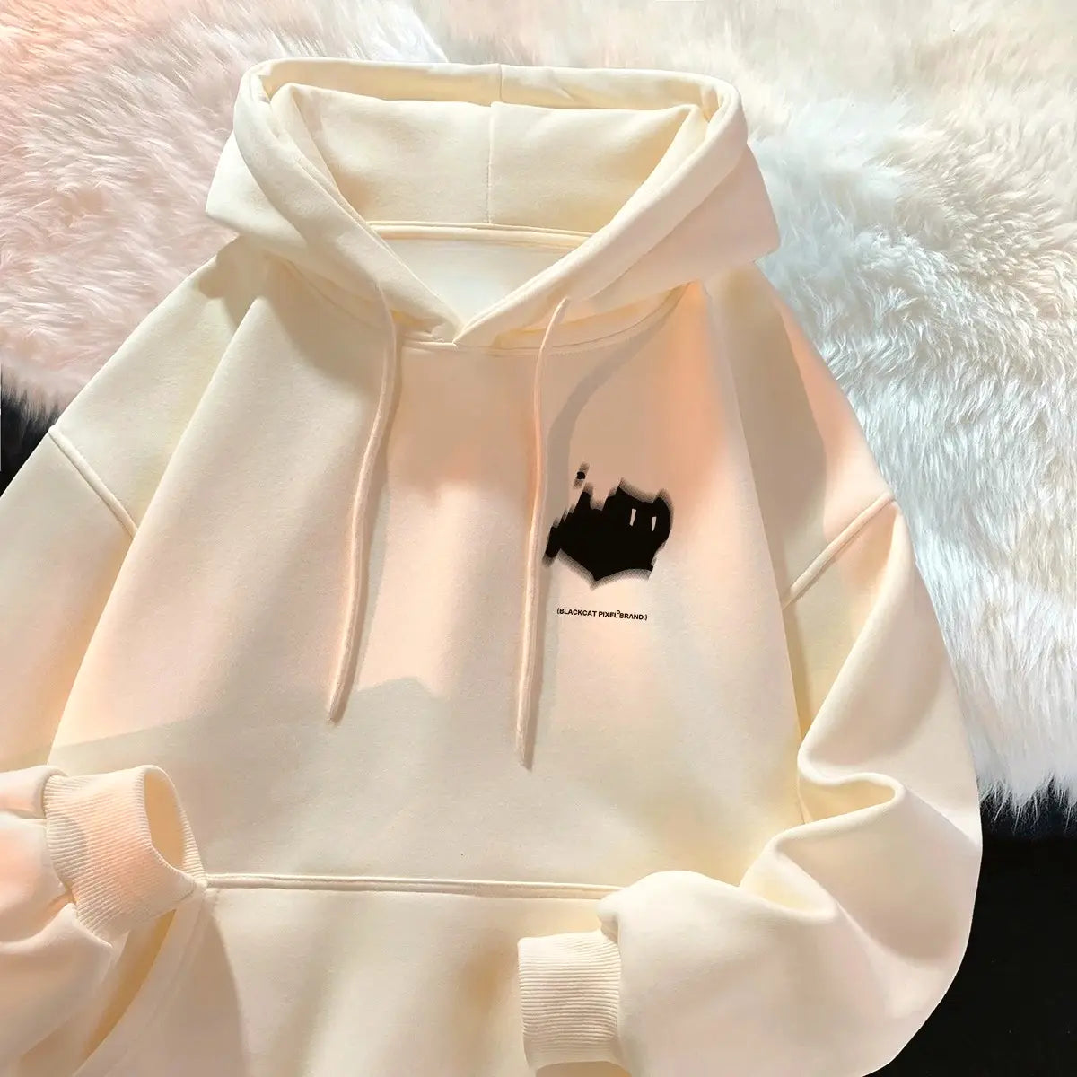 Hoodie Women’s Trendy Brand Versatile Hong Kong Style High Street American Printed Top Autumn and Winter Coat