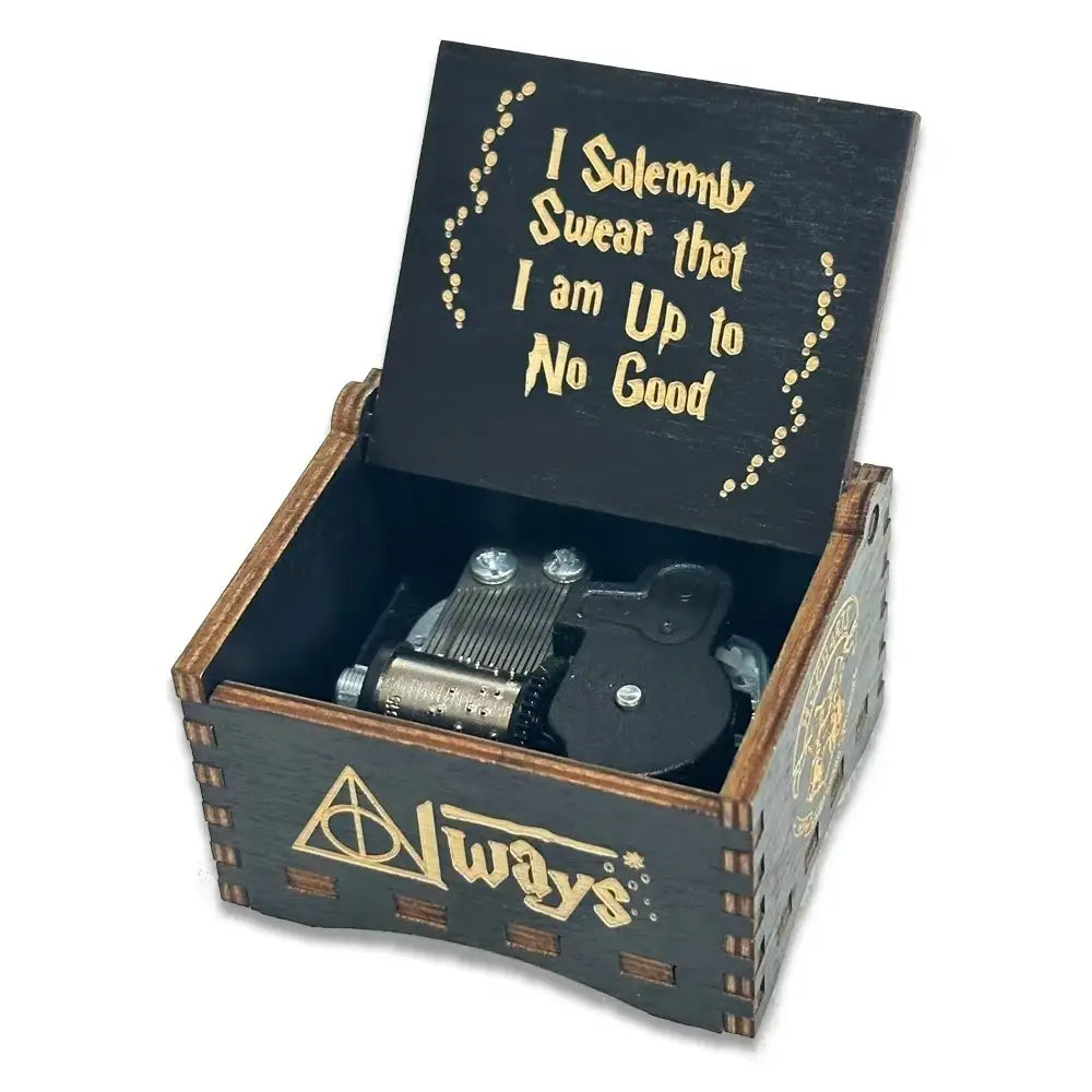 Wooden music box creative spring music box laser engraving gift giveaway stall toy display solid wood music box