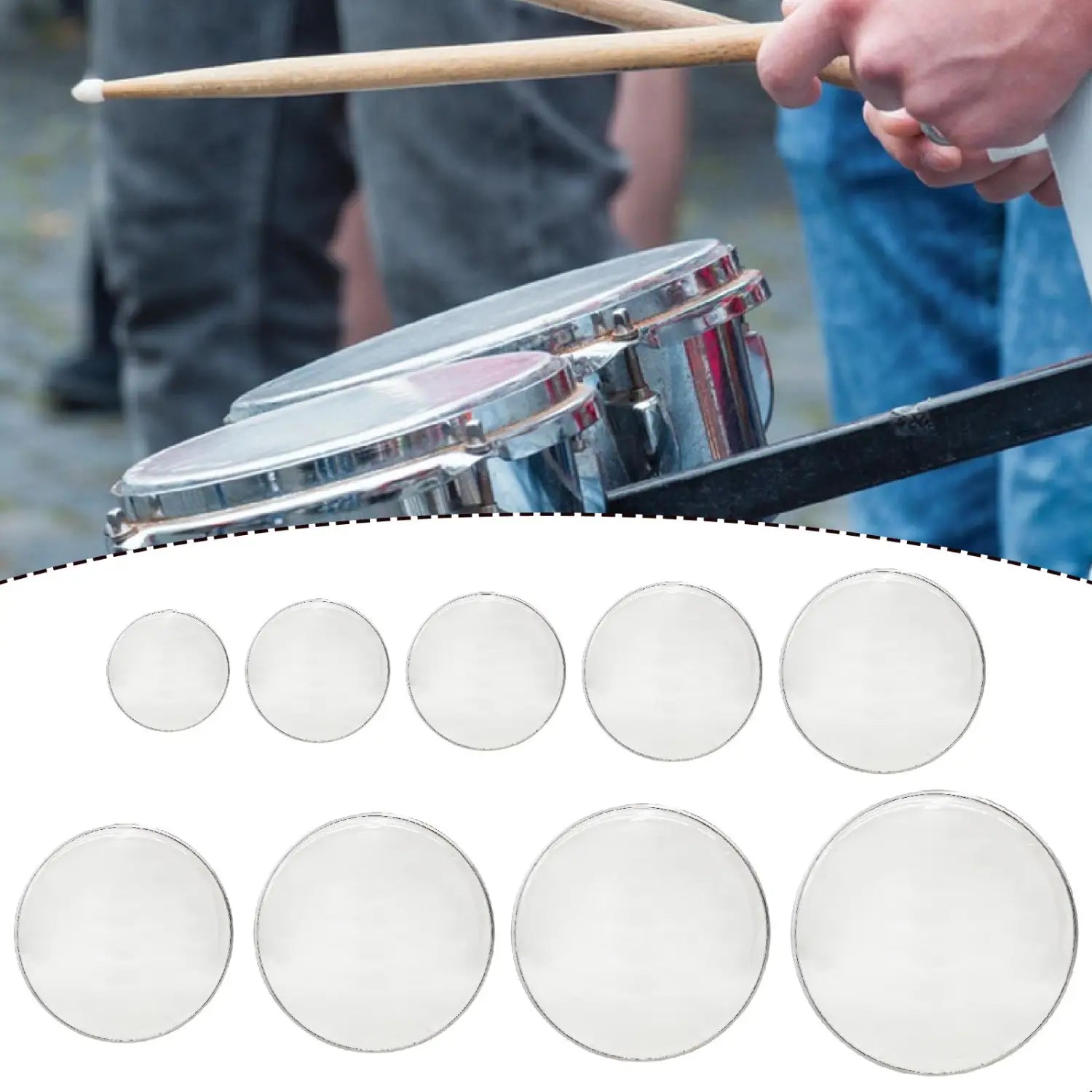 Snare Drum Head, Drum Skin, Musical Instrument, Transparent Replacement, Sound Control