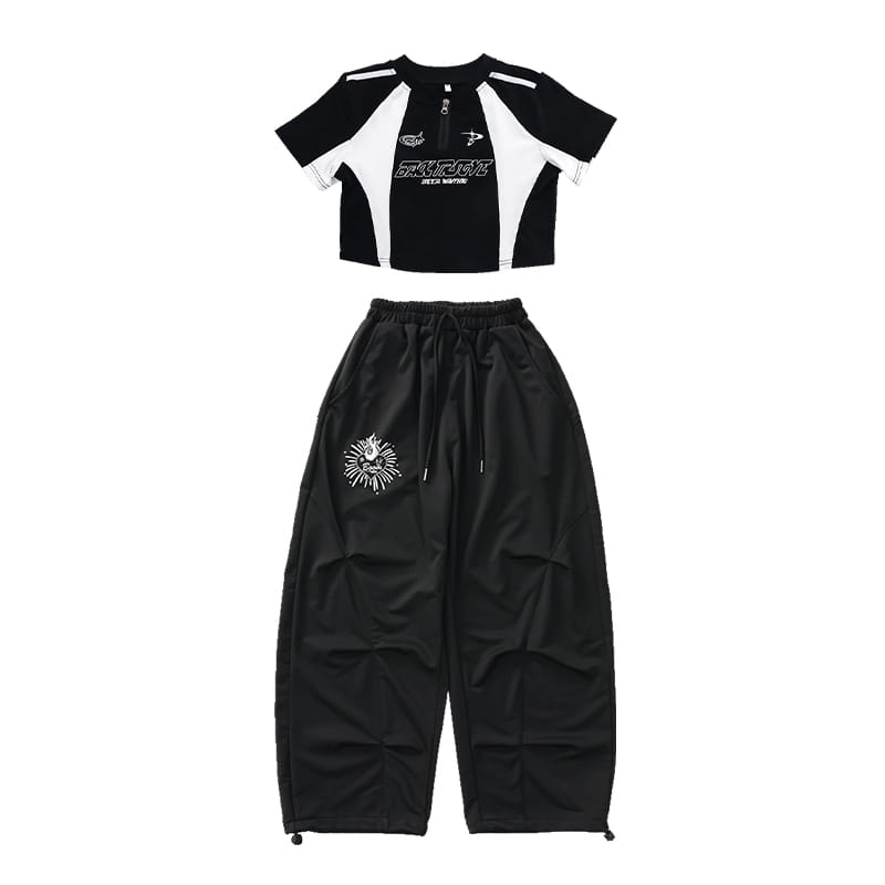 Trendy Design Teenage Child Hiphop Dance Rapper Clothes Young Girl Hip Hop Costume Suit Stage Performance Outfit Kids Streetwear