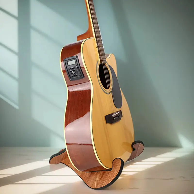 Wooden Guitar Stand For Acoustic And Electric Instruments Portable Shaped Floor Display Holder For Ukulele Mandolin Bass