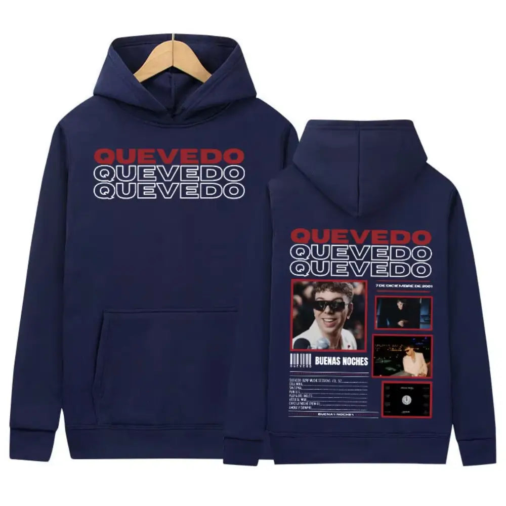 Rapper QUEVEDO Tour 2026 New Album Hoodie Men Women Retro Harajuku Fashion Sweatshirt Hip Hop Fashion Pullover Hoodie Streetwear