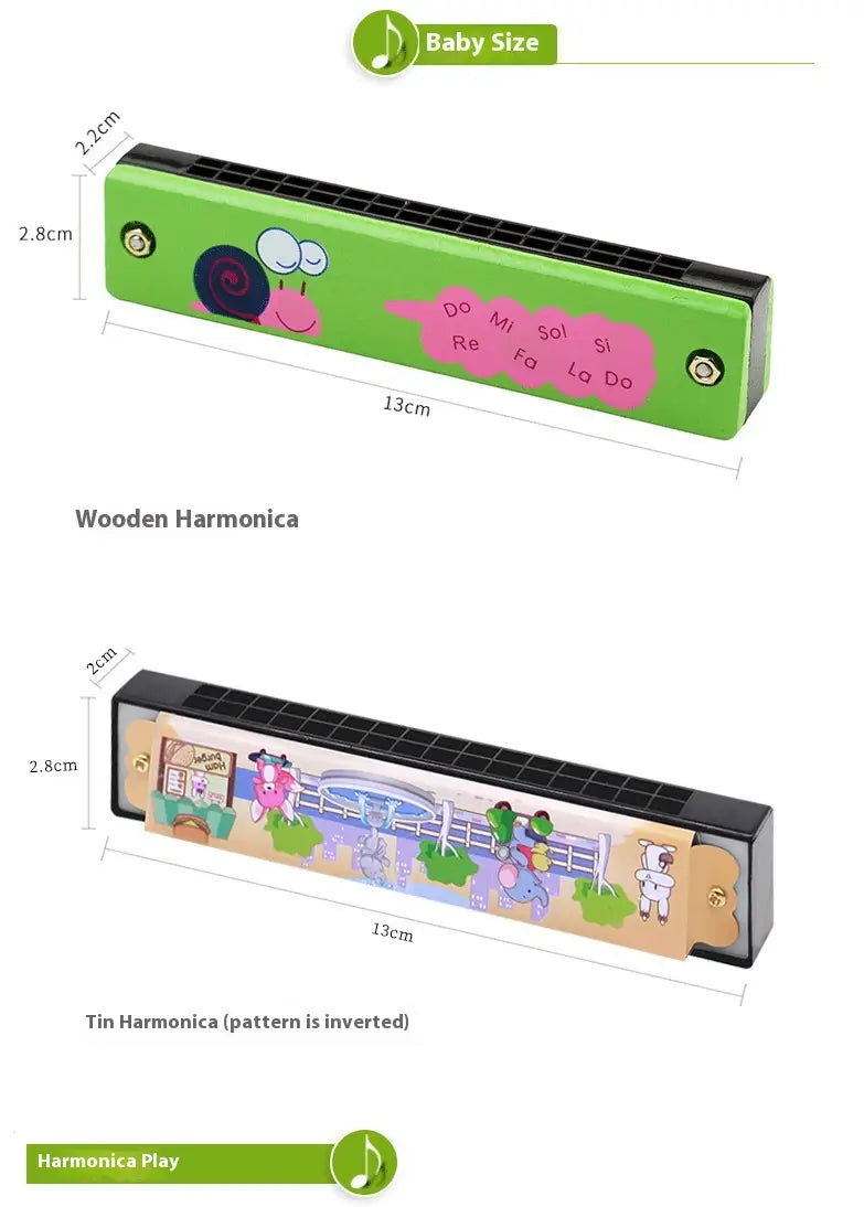 Harmonica Toy for Children - Educational Musical Instrument for Preschool Children Beginner Blowing Toy for Creative Learning