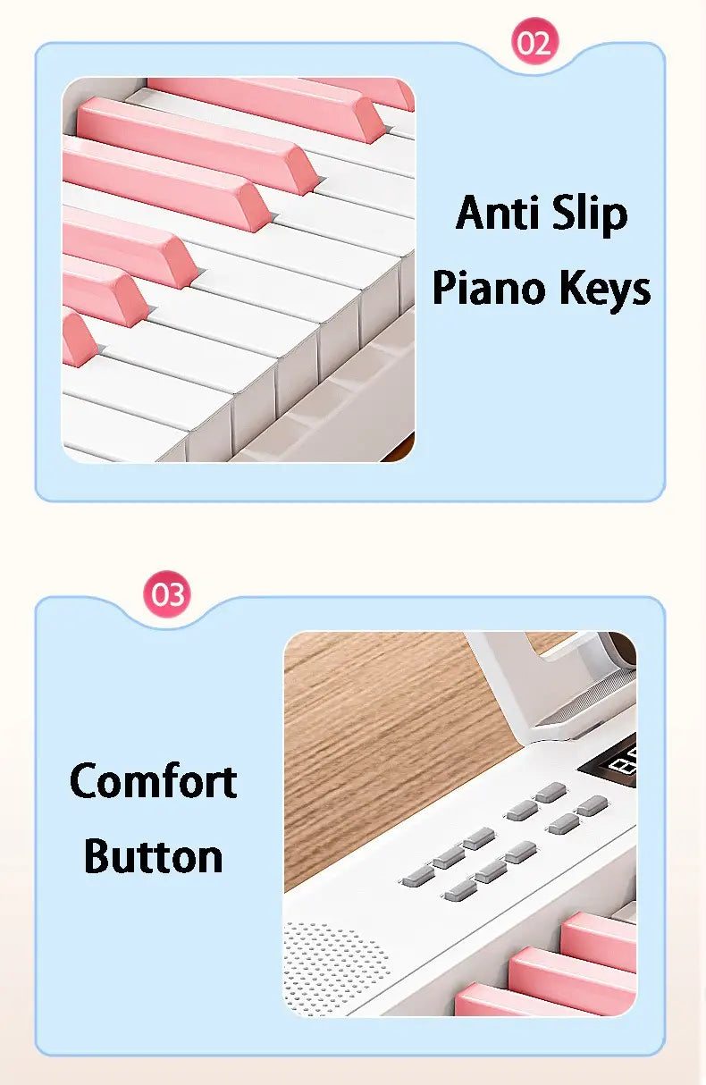Folding Piano 61 Keys Electronic Piano Portable Children’s Musical Pianos Professional Music Keyboard Beginners Midi Control