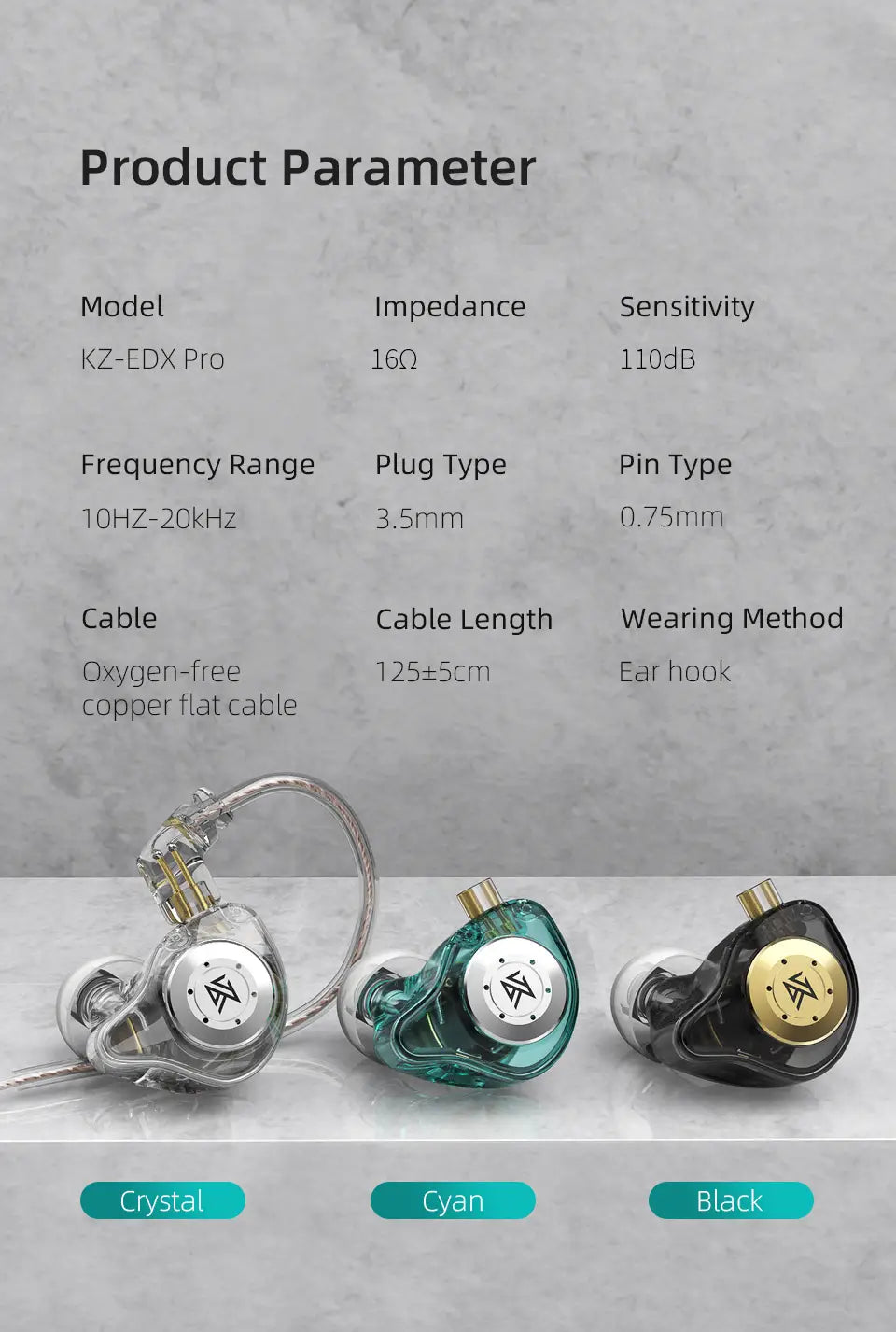 KZ EDX PRO In Ear Earphones Dynamic Earphones HIFI Music Sport Earbuds Sport Noise Cancelling Headset KZ EDX PRO DQ6 ZS10PRO MT1