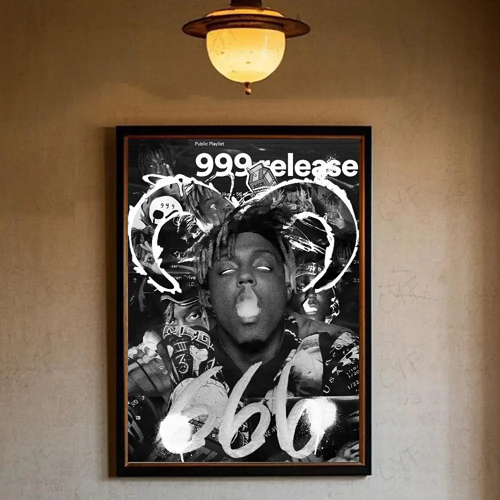 1PC Hip Hop Rapper J-Juice W-Wrld Music Poster Waterproof Wall Art Movie Posters For Bar Living Bedroom Retro Room Decor Gift