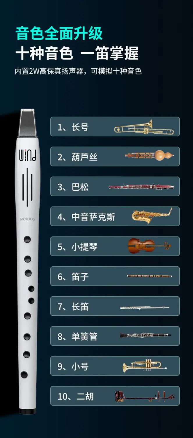Mini Digital Pocket Flute Wind Wood Instrument Imitation of Various Musical Instrument Sounds Music Entertainment