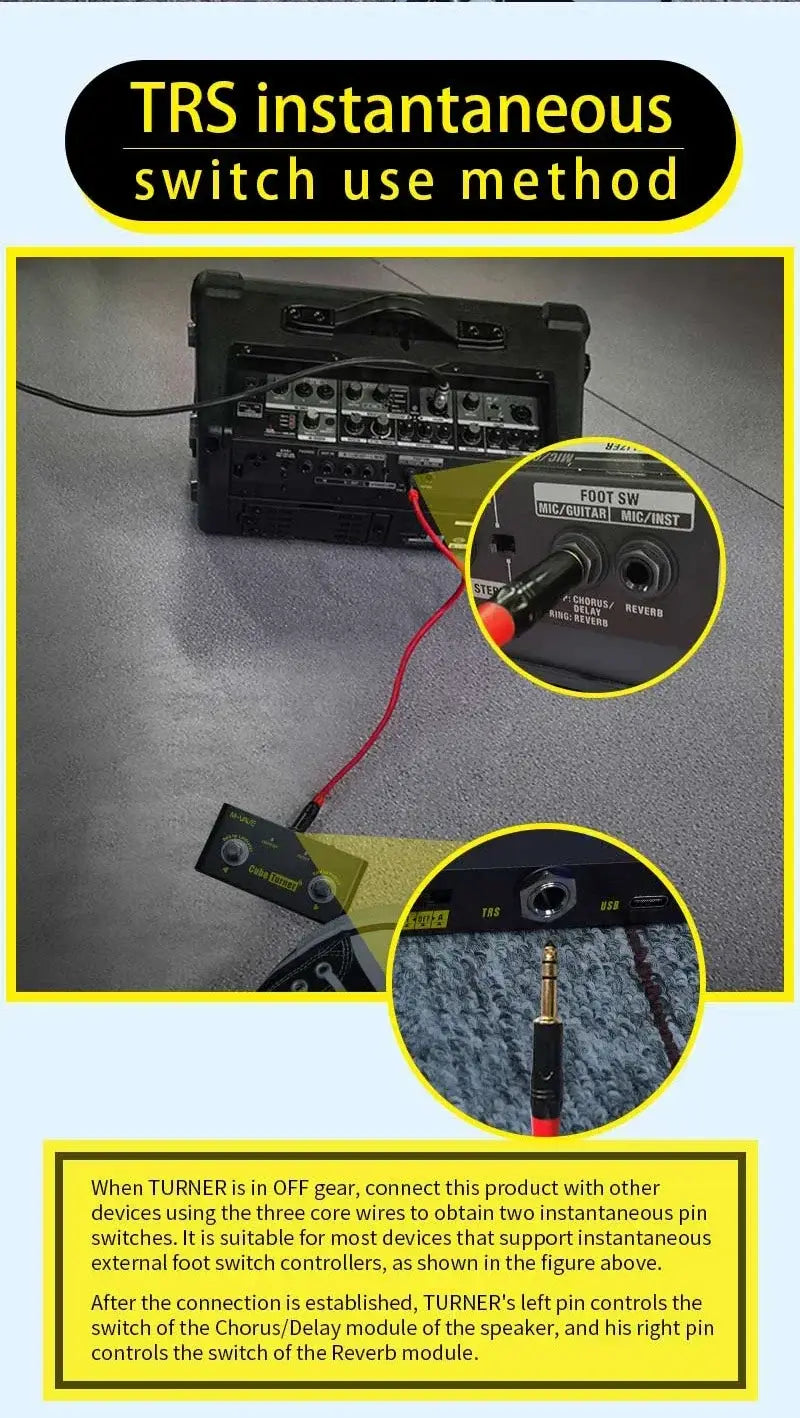 M-VAVE Cube Turner Wireless Page Turner Pedal Rechargeable Music Sheet Supports Looper Connection Compatible Guitar Pedal Parts