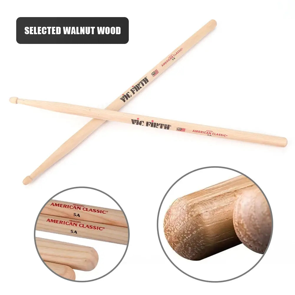 Professional Vic Firth Drumsticks 5A 5B 7A 2B Hickory Drum Sticks For Jazz Rock Durable Musical Instrument