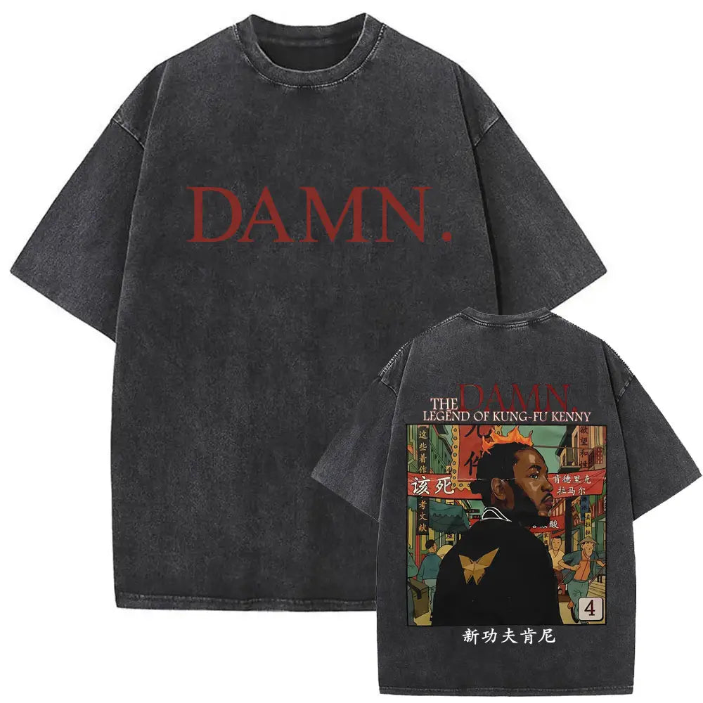 Limited Rapper Kendrick Lamar They Not Like Us Washed Vintage T-shirt Summer Men Women Hip Hop Oversized Street Crewneck T Shirt