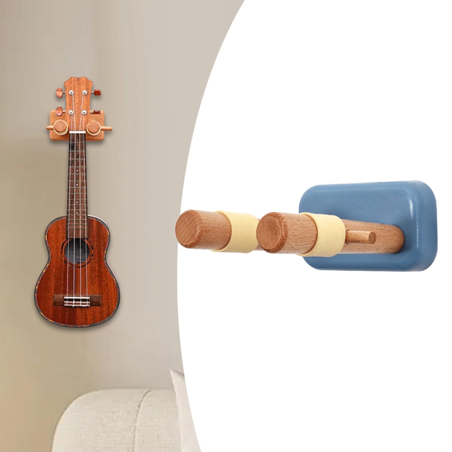 Guitar Mount Wall Hanger Stand Vertical Wooden Guitar Hanger Wall Hook for Electric Bass Studio Violin String Instruments Banjo