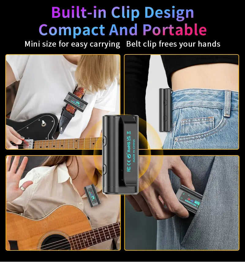 Portable HD Audio Interface - USB-C Multi-System Compatible for Guitar Recording & Streaming