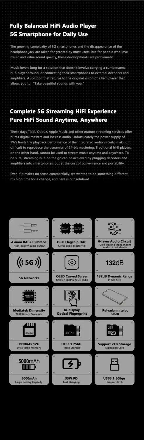 MOONDROP MIAD01 5G Mobile Phone Internet HiFi Audio Device Music Player