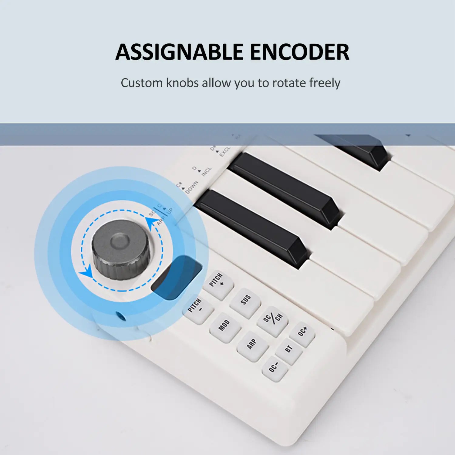 M-VAVE SMK-25mini MIDI Keyboard Rechargeable 25-Key MIDI Control Keyboard with 25 Velocity Sensitive Keys 1 Knob