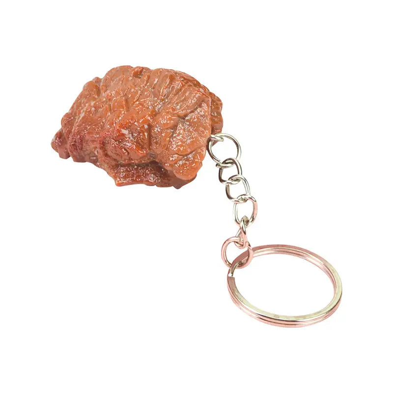 Simulation Beef Block Beef Keychain Imitation Food PVC Beef Cubes Keyring Food Model Simulation Food Keychain Fashion Jewelry