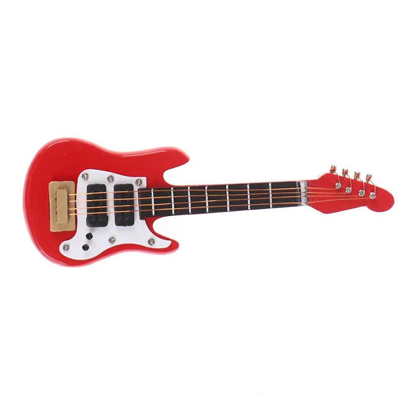 ▶1:12 Dollhouse Miniature Music Electric Guitar Model for Kids Musical Toy Doll House Accessories