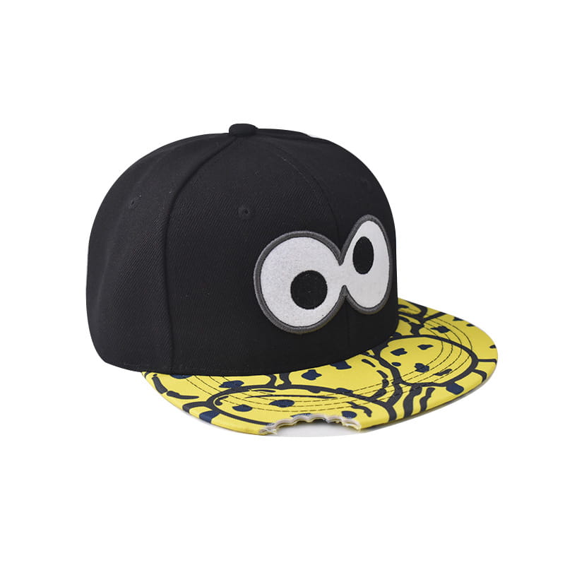 Hip-hop cap Flat hat Big eyes cute Embroidery pattern Cartoon Fashion Flat brim hat Sport cap Hip Hop Fitted Cap Youth tide cap