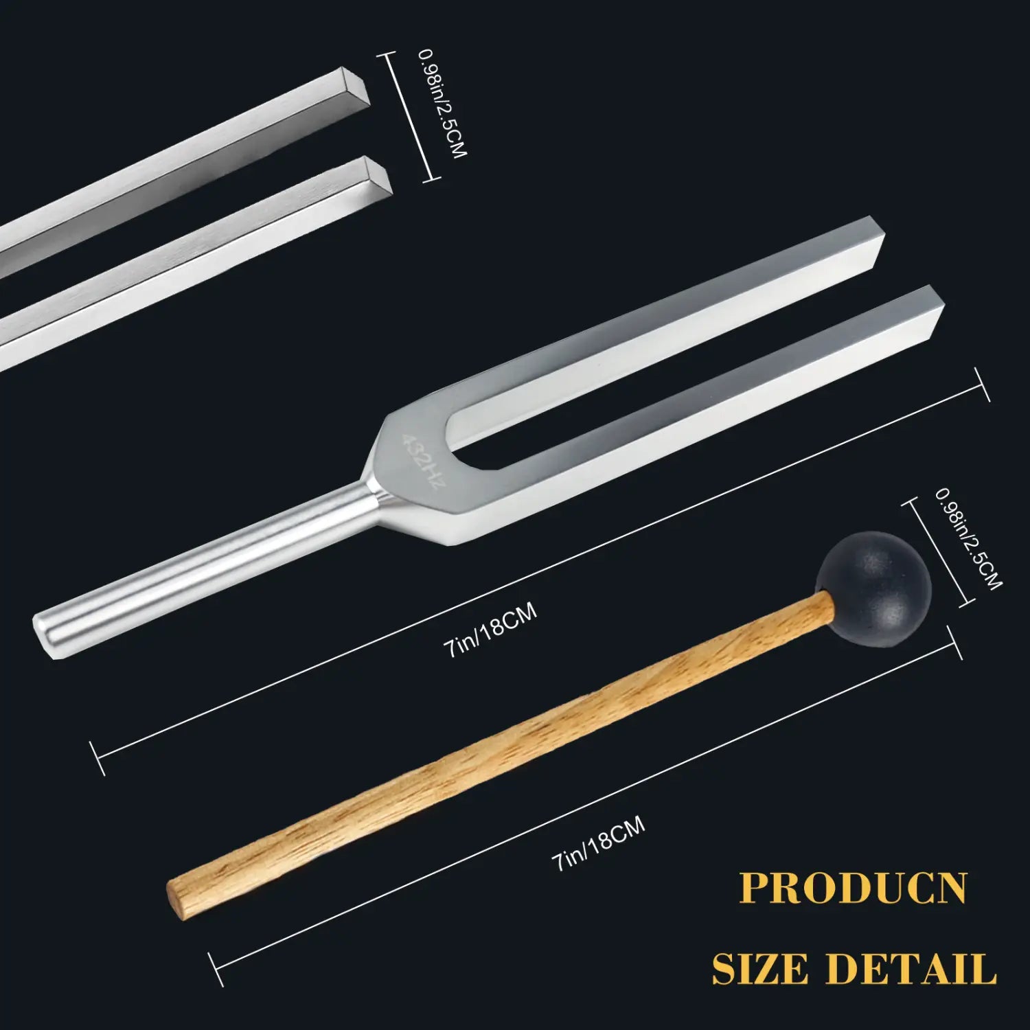 Miwayer 432Hz Tuning Fork-Aluminum Alloy/for Healing Meditation Frequency Music Tuning Instrument Chakra Balancing Relaxation
