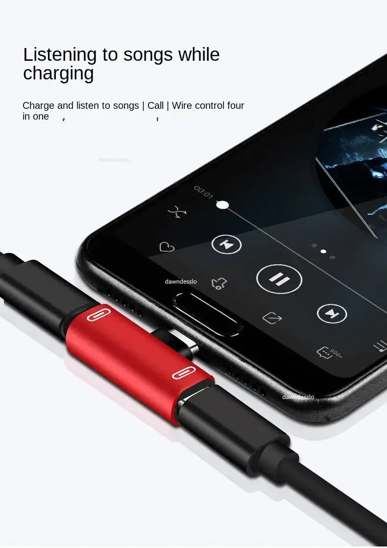 2 In 1 USB C Splitter Type C Male To Dual Type C Female Headphone Charger Adapter Splitter Converter USB C to 3.5mm Earphone