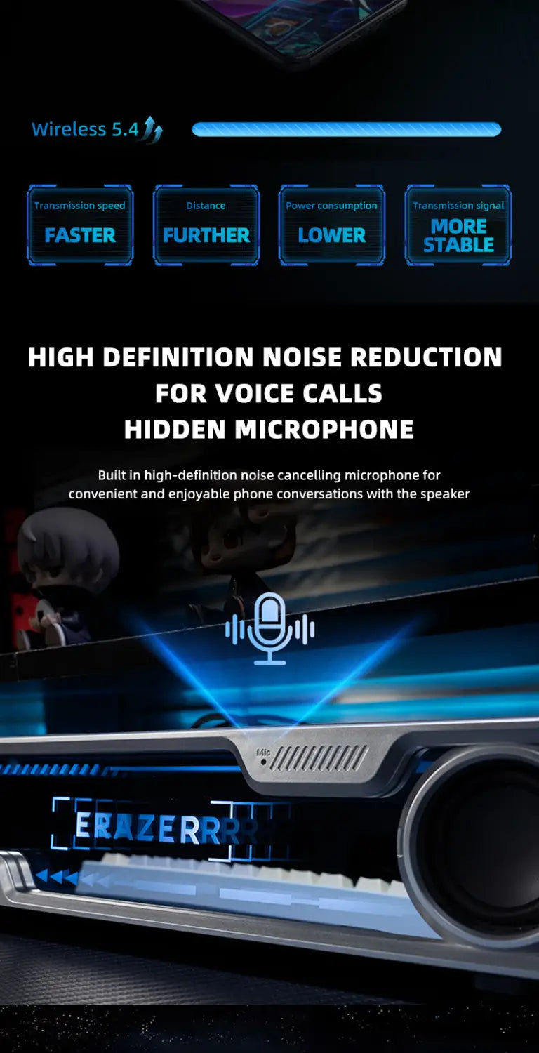 Lenovo Wired Bluetooth Speaker RGB Colorful Abyss light Effect Dual Speakers Dual Bass Diaphragm HIFI Stereo Surround Sound W108
