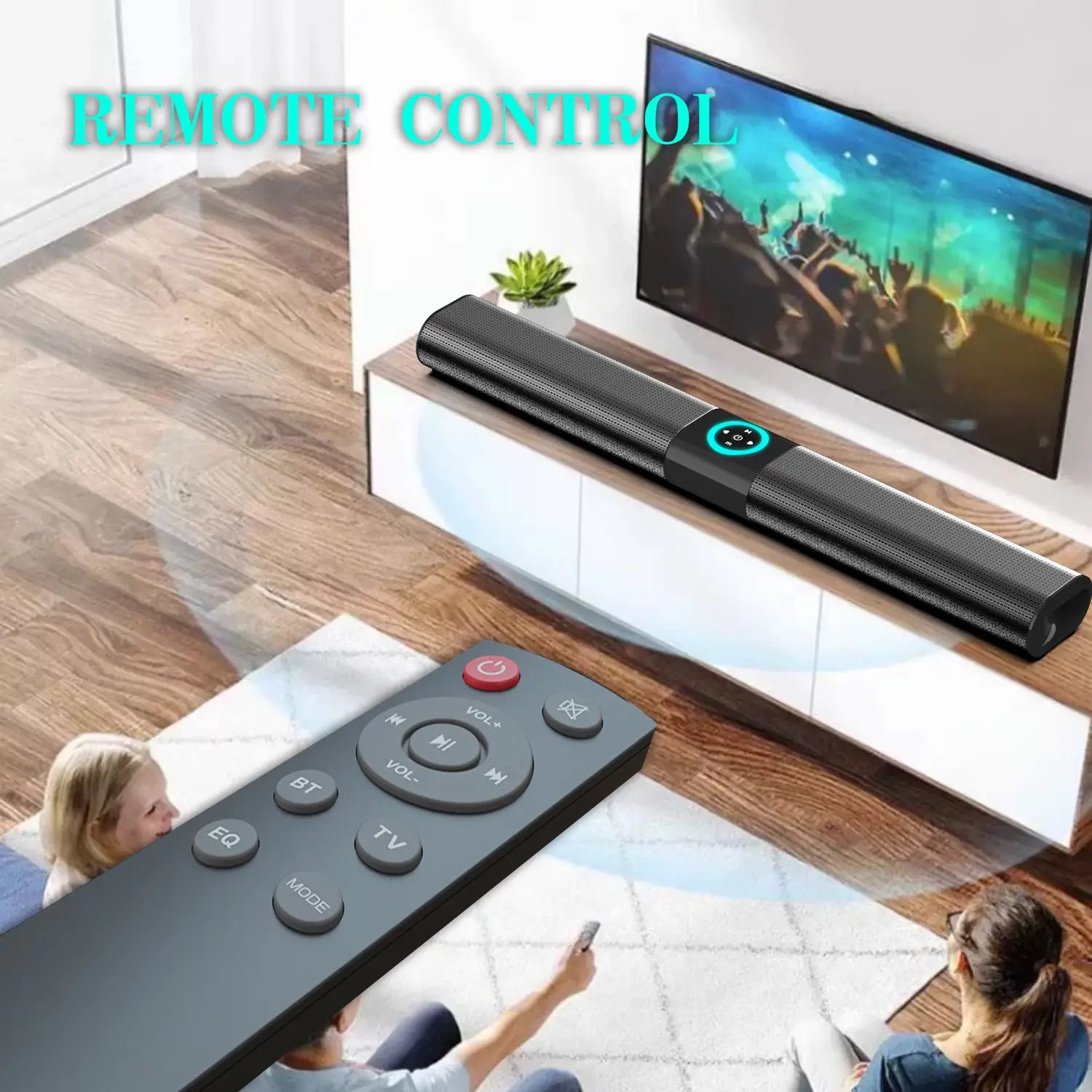 HOMEFISH BS-20 RGB Ambient Light Bluetooth Speaker 6 EQ Sound Effects 4 Speakers Supports TF USB AUX RCA Bluetooth FM
