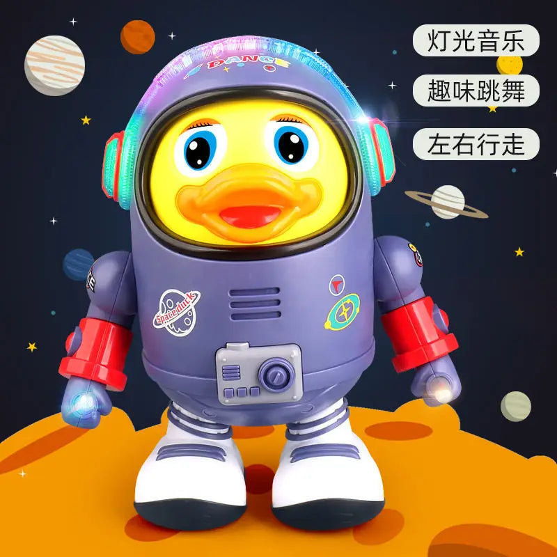 Cartoon Space Duck Dancing Astronaut Electric Dancing Colorful Flashing And Sound Musical Interactive Educational Toys Kids Gift
