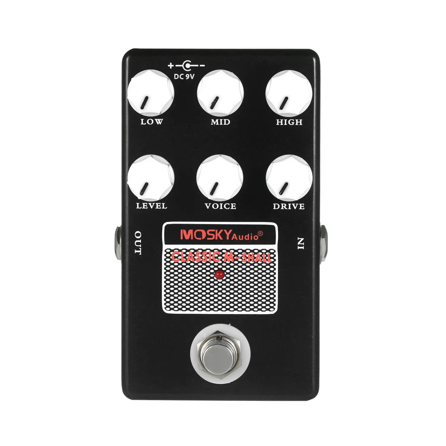Mosky Classic M-Shall Amp Simulator Guitar Pedal - 3-Band Active EQ,Speaker Simulation,Drive/Level/Voice Control for Guitar/Bass