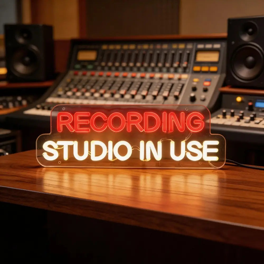 Recording Studio In Use Neon Sign Adjustable LED Letter Neon Light Wall Decor for Music Entertainment Room & Studio Decoration