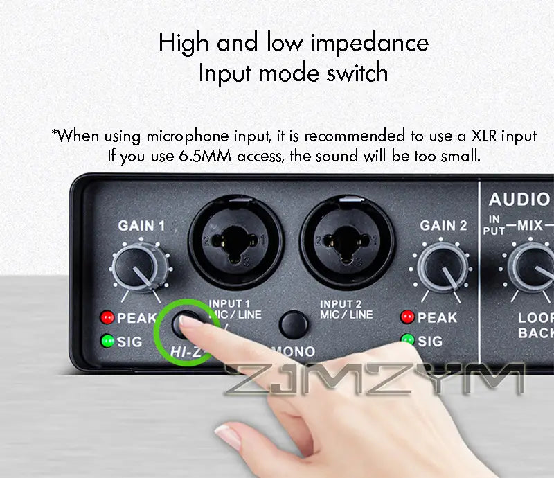 Professional Sound Card Audio Mixer for Electric Guitar - Channel Monitoring Live Recording Studio Singing - USB Interface