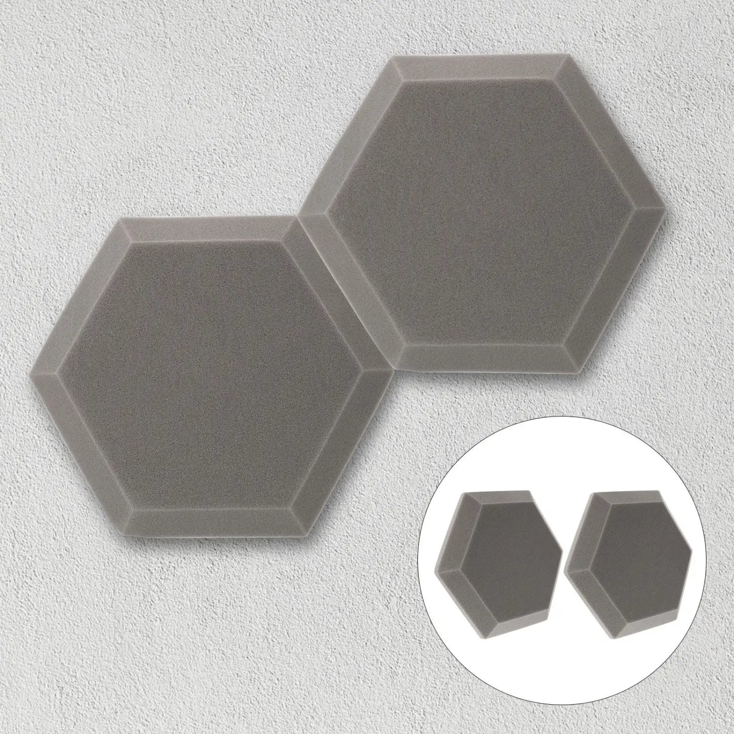 2Pcs Hexagon Sound Absorbing Wall Panels Professional Acoustic Foam for Home Studio Recording Room Noise Reduction Soundproofing