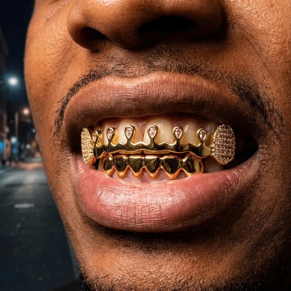 Trendy Removable Hiphop Teeth Grillz Punk Bling Rhinestone Tooth Caps Funny Unisex Dental Grills Rapper