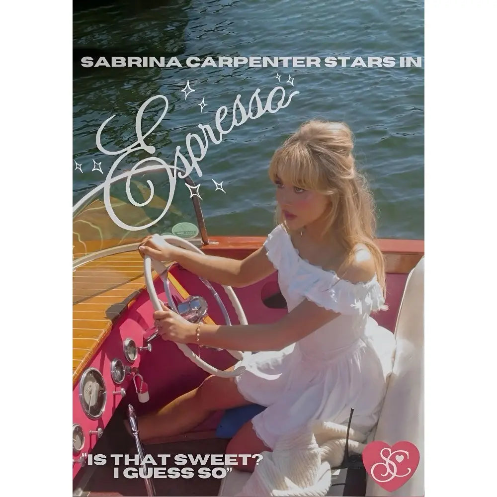 Singer Sabrina Carpenter portrait Poster Sticky Wall Art Printing Waterproof Home Living Bed Room Bar Aesthetic Decor