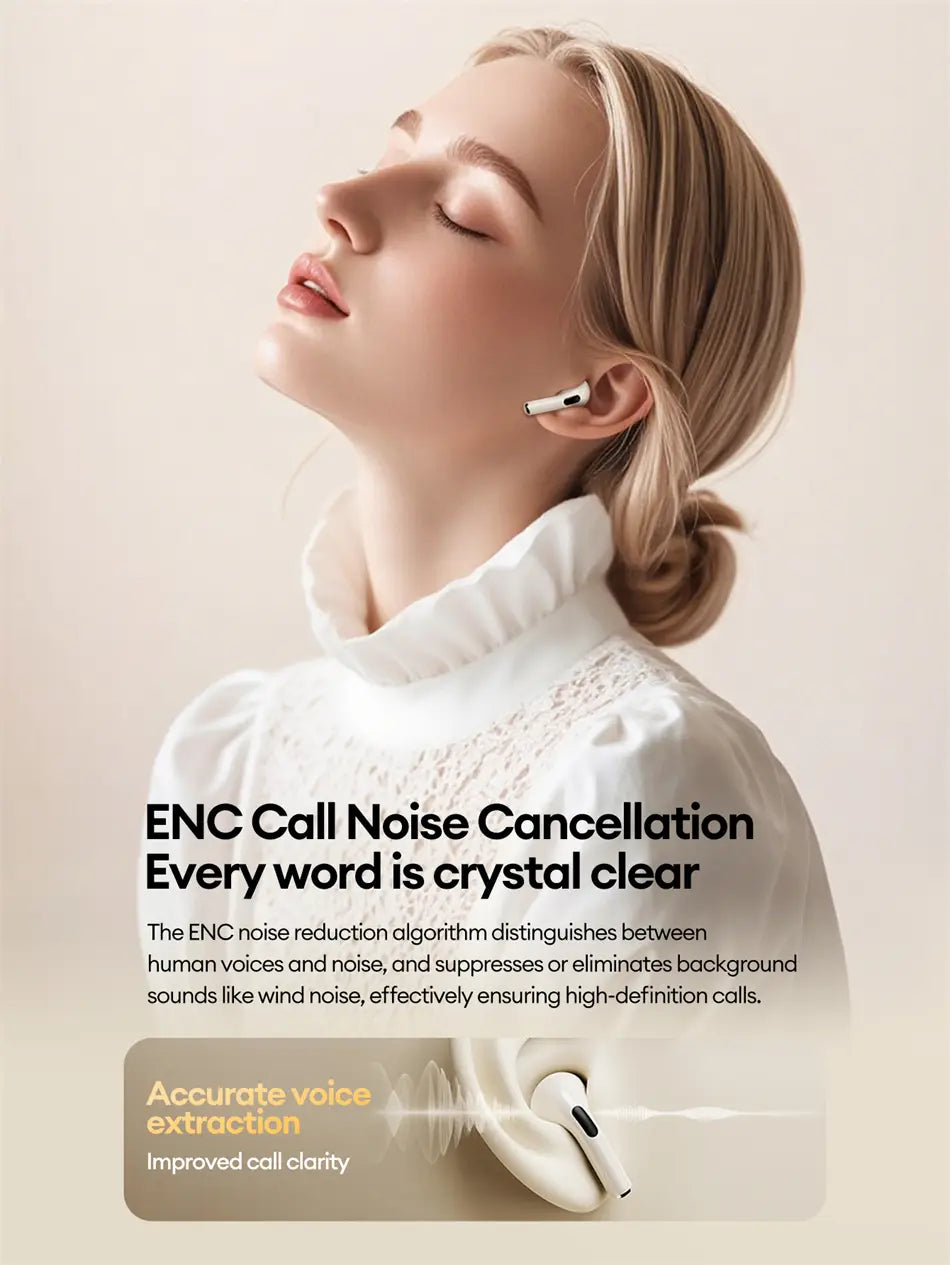 Choice Lenovo Wireless Bluetooth Earphones ENC Noise Reduction Low Latency Gaming Headset Pro 6 Business Earbuds Music LE201