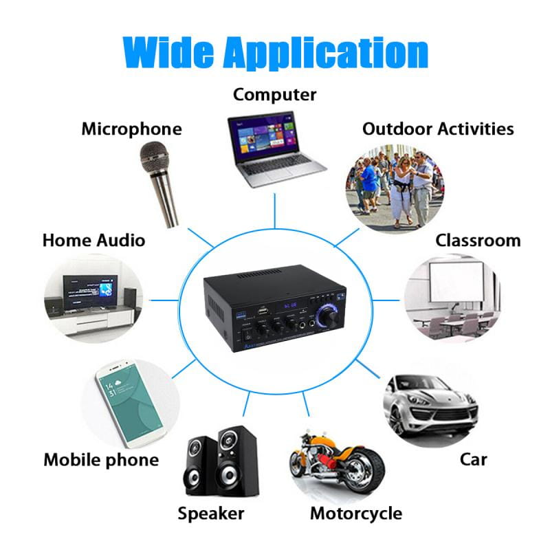 HiFi Digital Amplifier AK45 Bluetooth Amplify MP3 Channel 2.0 Surround Sound Amplifiers Support 90V-240V for Home Car MAX 350W*2