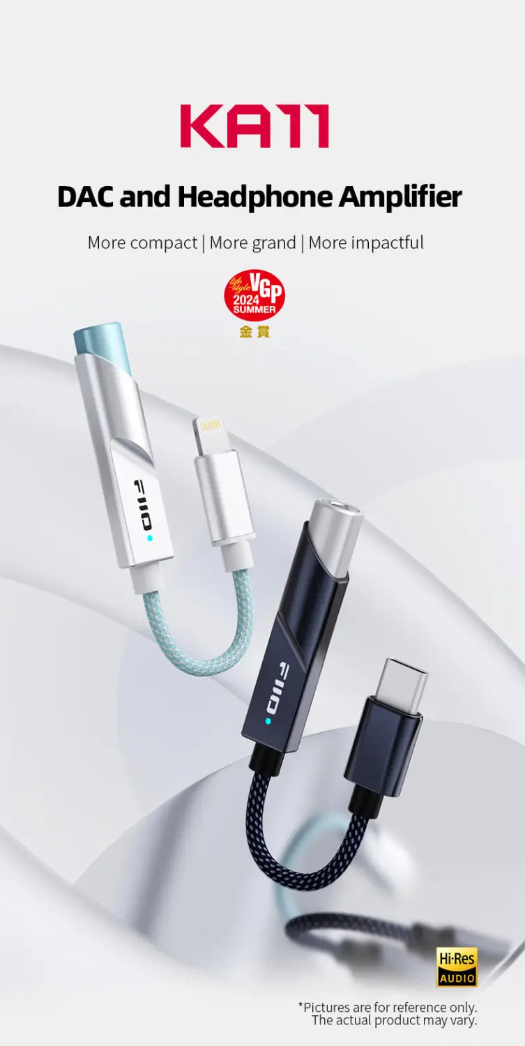 FiiO JadeAudio KA11 USB DAC Amplifier Hi-Res Audio Type-C to 3.5mm Adapter USB Dongle DSD256 for Android Phones