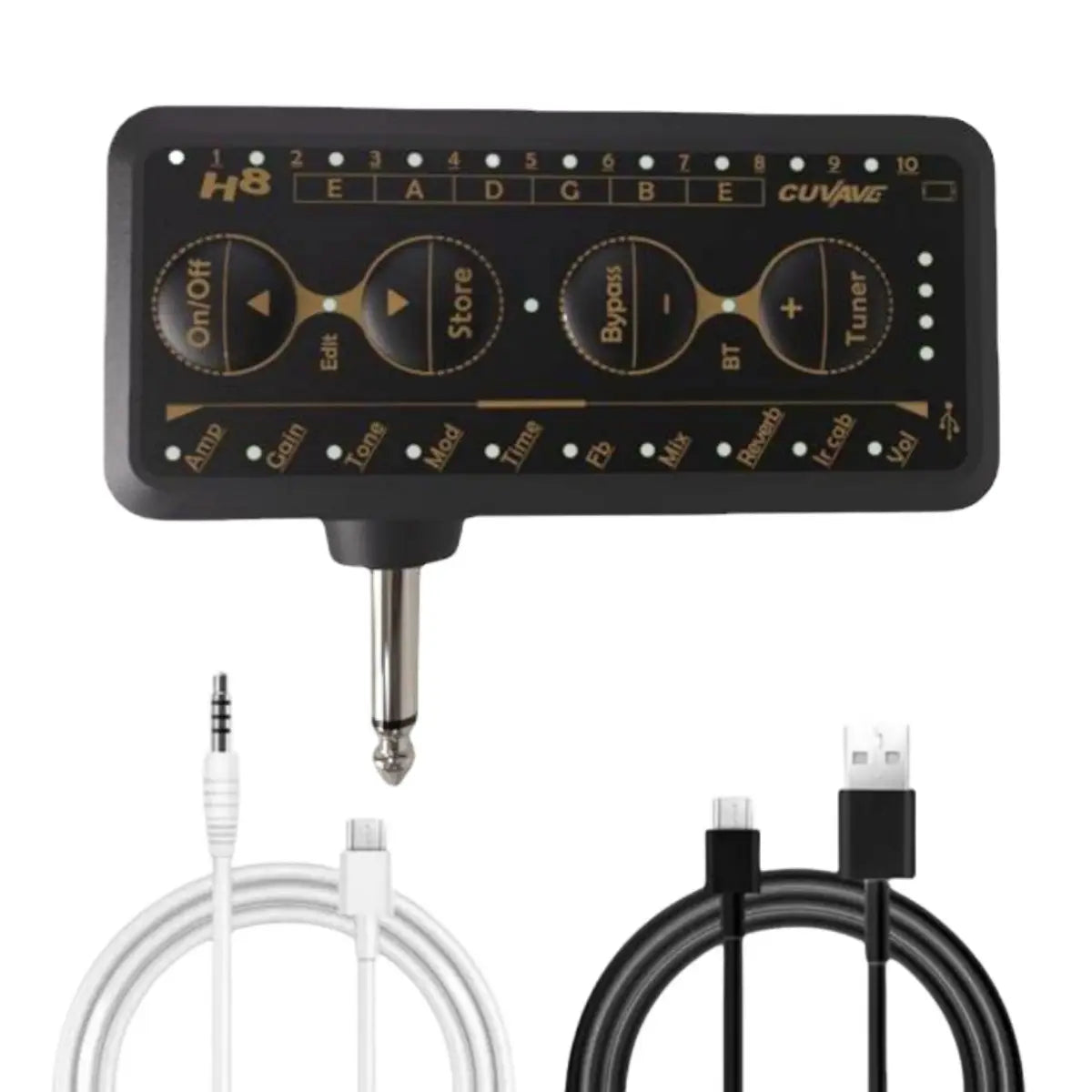 M-VAVE H8 Guitar Headphone Amplifier Portable Rechargeable Mini Headphone Amp Built-in Delay Reverb Effect for Electric Bass