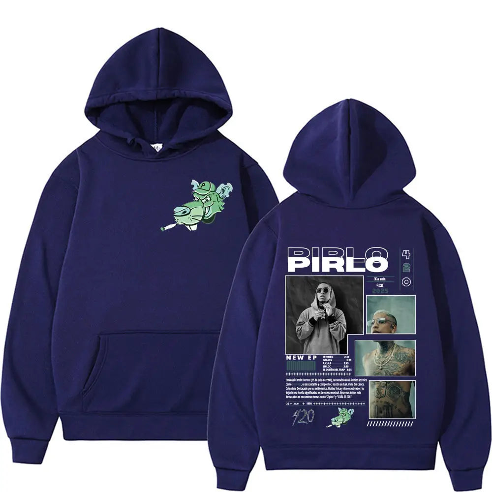 Rapper Pirlo Music Album Tour 2025 Graphics Sweatshirts Men Clothing Oversized Loose High Quality Autumn Hip Hop Vintage Hoodies