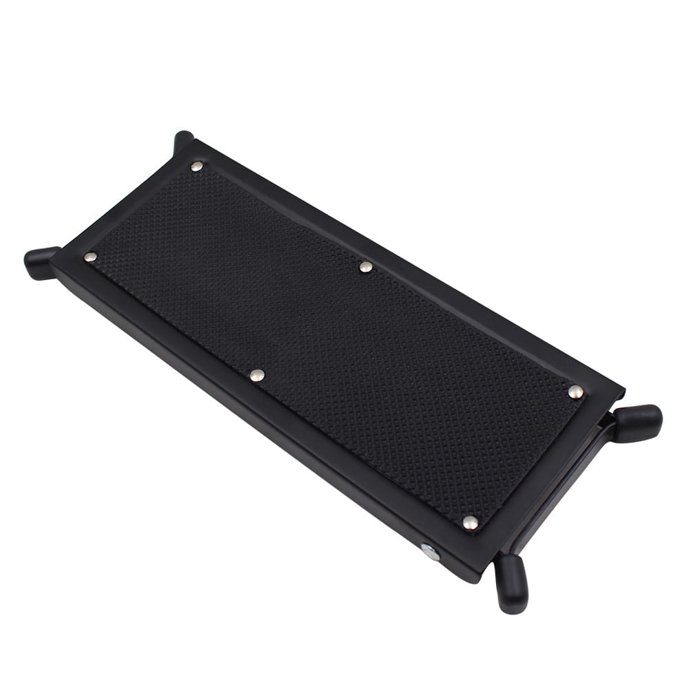 Guitar Foot Stool 4 Position Height Adjustable Foldable Guitar Pedal Foot Rest Step Footstool Black for Guitar Pedal Accessories