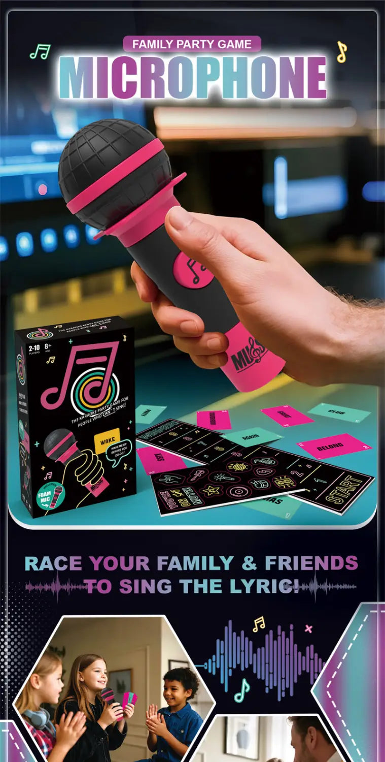 Grabbing Mic Game Bad Singer Karaoke Master Microphone- Cards Game Family Gatherings Games Party Game Music Games